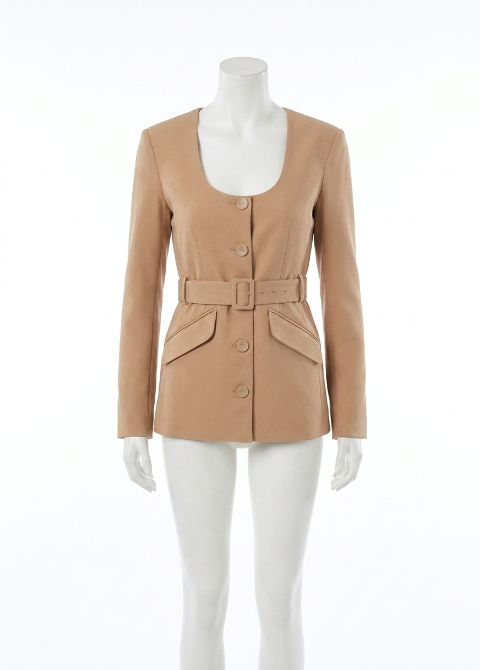 NEW FAVORITE DAUGHTER christy belted stretch twill jacket in oatmeal
